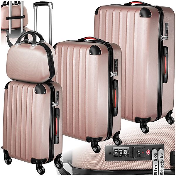 tectake Trolley Hartschalenkoffer-Set, 4 Rollen, 4-teilig, günstig online kaufen
