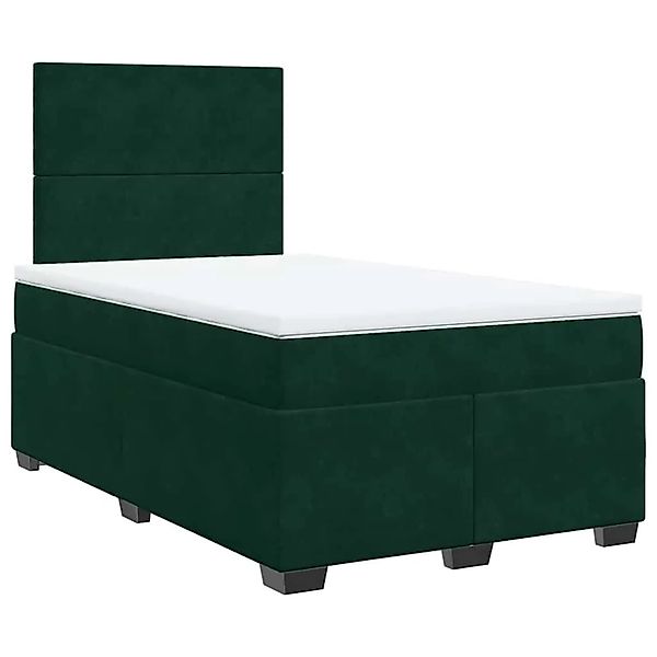 vidaXL Boxspringbett mit Matratze Dunkelgrün 120x190 cm Samt 3290855 günstig online kaufen