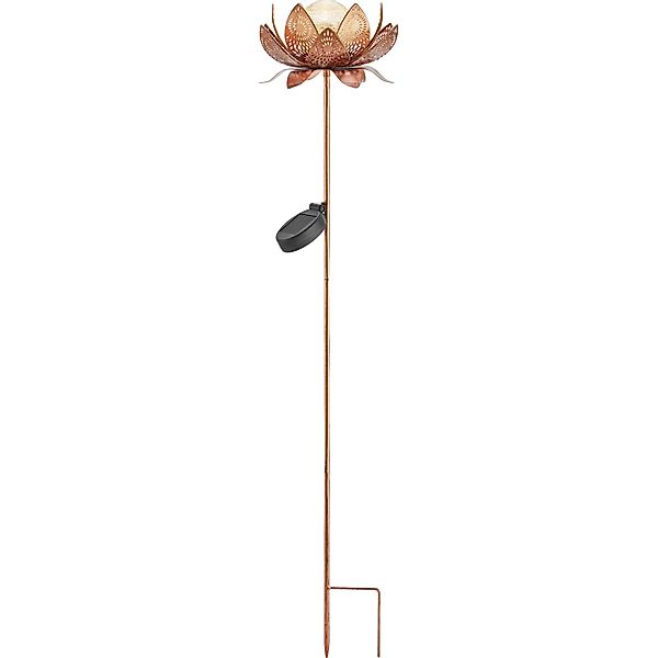 Solar-Dekospieß LED Kupfer 90 cm Blume günstig online kaufen
