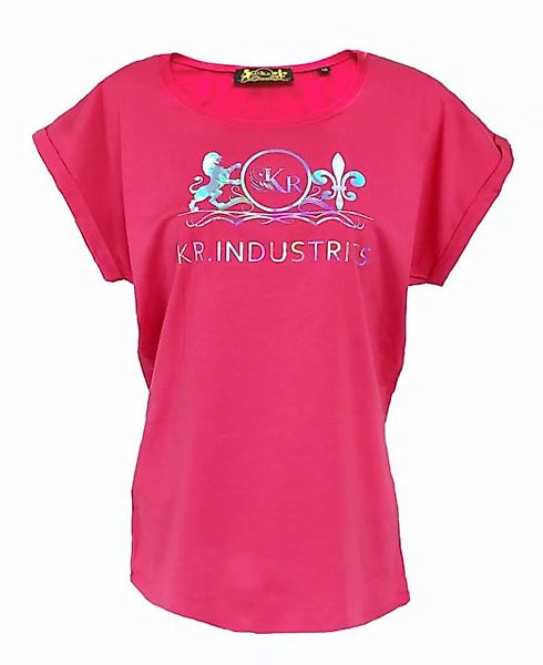KR-Industries T-Shirt Dark Pink Designerlabel, edle Applikationen günstig online kaufen