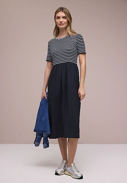 STREET ONE Midikleid Ohne Taschen mit Strukturmix und mit Jersey-Oberteil u günstig online kaufen