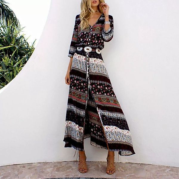 AFAZ New Trading UG Sommerkleid Damen Bohemian Tunika Kleid Strandkleid Som günstig online kaufen