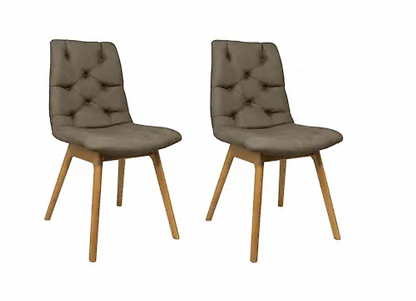 andas 4-Fußstuhl »Ramon« (Set) 2 Stk. Microfaser mit Massivholzbeinen, vers günstig online kaufen