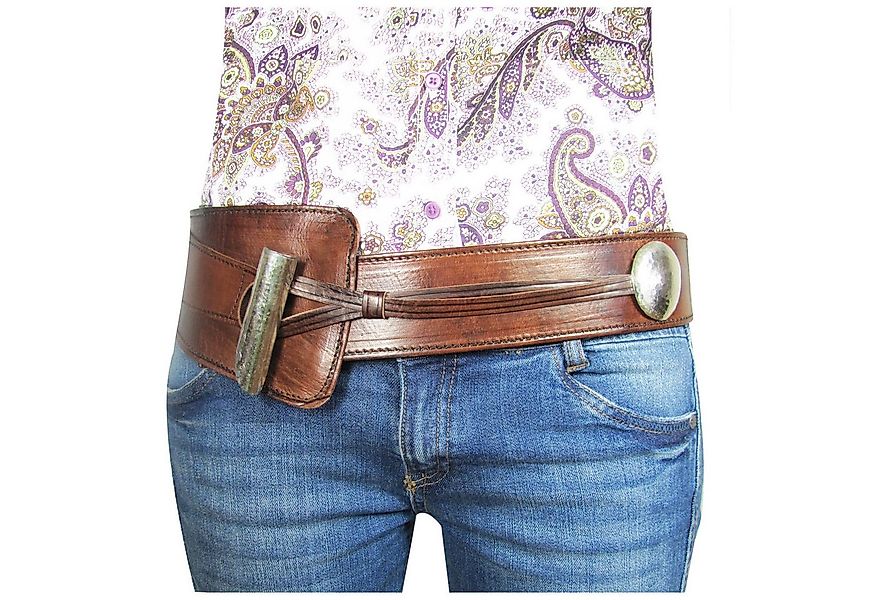 ALMADIH Hüftgürtel Taillengürtel Echtleder Damen Ledergürtel Wickelgürtel D günstig online kaufen