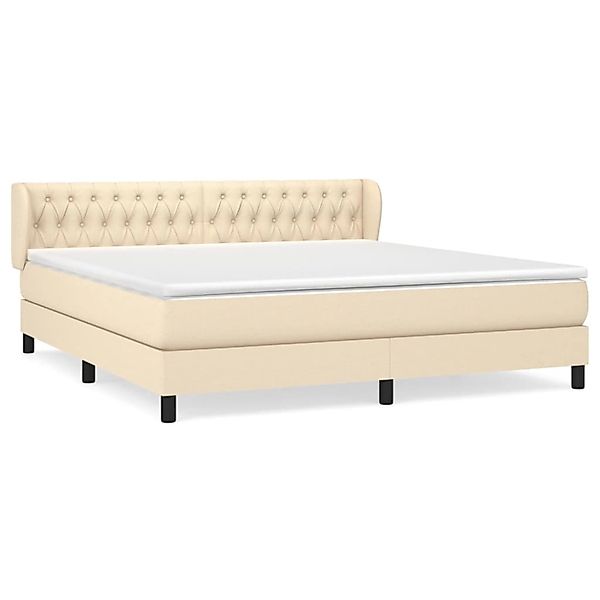 vidaXL Boxspringbett mit Matratze Creme 180x200 cm Stoff1394504 günstig online kaufen