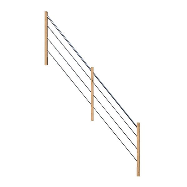 StarWood Holz-Edelstahl-Geländer Eiche Links FSC® günstig online kaufen