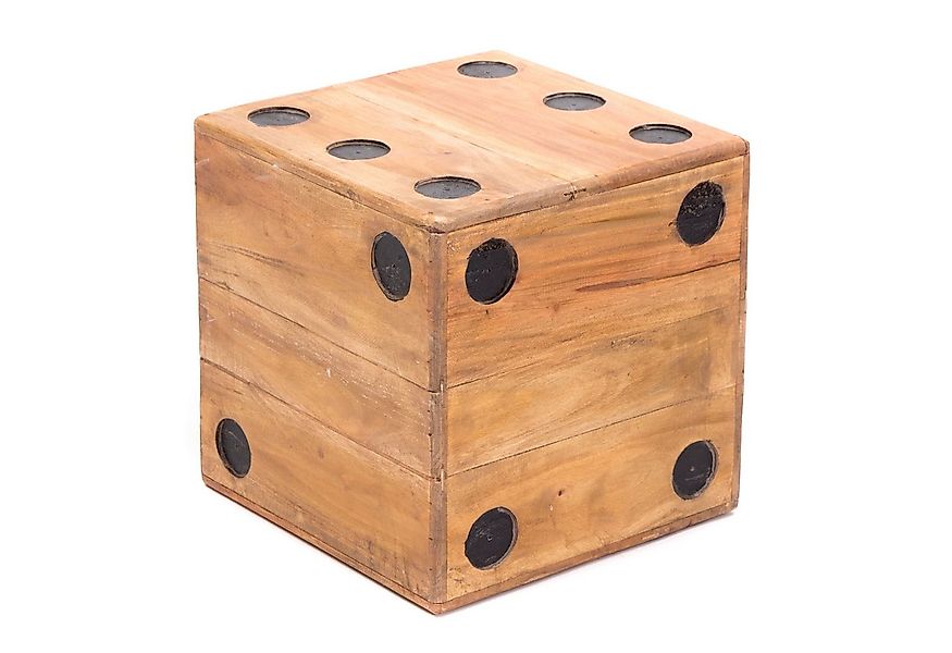 CREEDWOOD Skulptur HOLZ WÜRFEL "GAME 12", Massivholz, 12cm, Blumenhocker Wü günstig online kaufen