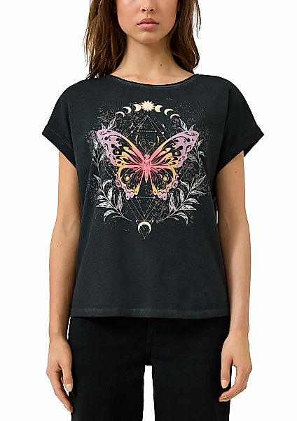 QS Rundhalsshirt mit großem Print günstig online kaufen