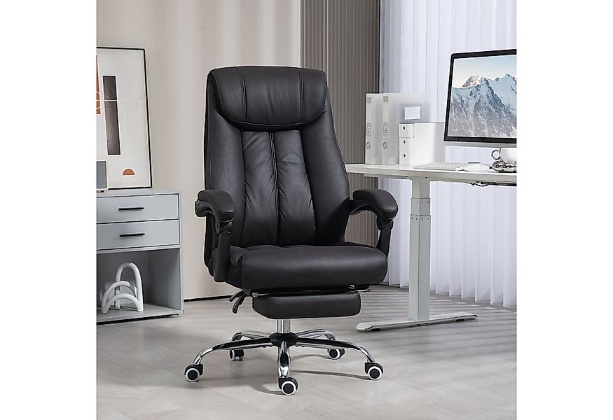 HOMCOM Schreibtischstuhl Chefsessel mit Fußstütze höhenverstellbarer Comput günstig online kaufen