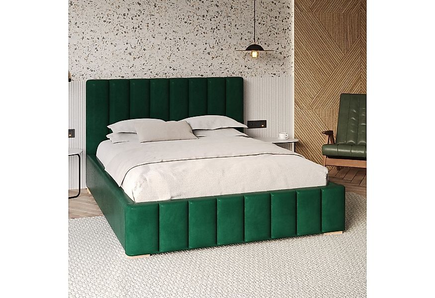 FDM Polsterbett modern mit Bettkasten MADE IN EU - mit hochwertigem Velours günstig online kaufen