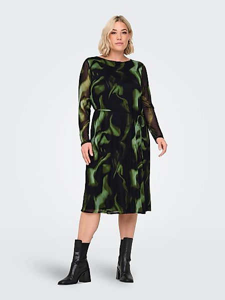 ONLY CARMAKOMA Chiffonkleid "CARFOREST LIFE LS BOATNECK BLK DRESS JRS", Som günstig online kaufen