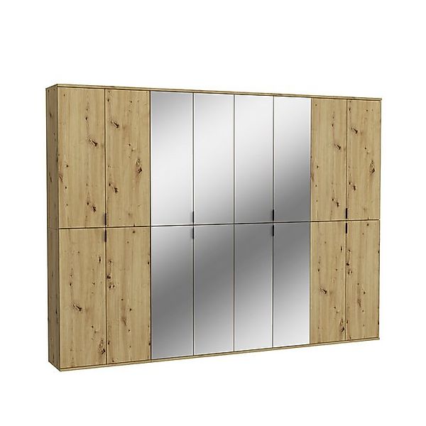 furnling Garderobenschrank Professor Breite 244 cm, 4 Spiegeltüren, 4 Türen günstig online kaufen