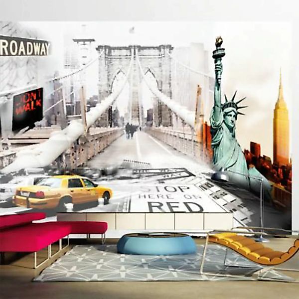 artgeist Fototapete Straßen von New York mehrfarbig Gr. 150 x 105 günstig online kaufen