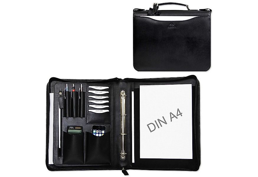 ALMADIH Aktenmappe Ledermappe A4 Leder Konferenzmappe Dokumentenmappe braun günstig online kaufen