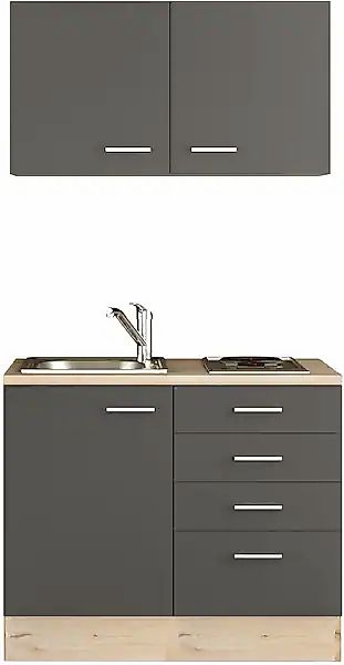 Flex-Well Küchenzeile »Morena« Gesamtbreite 100 cm, mit Kochfeld und Spüle, günstig online kaufen