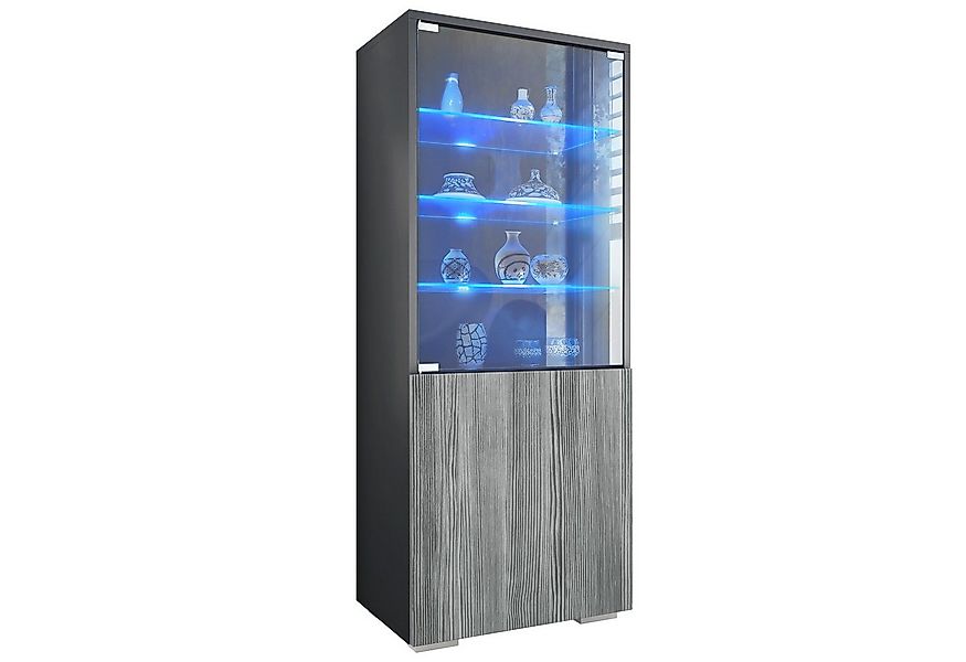 Vladon Standvitrine Granada (Vitrinenschrank, mit Glastür und Glaseinsatz i günstig online kaufen