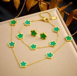 Lale Collection® Schmuckset Gold Kleeblatt Schmuck-Set günstig online kaufen