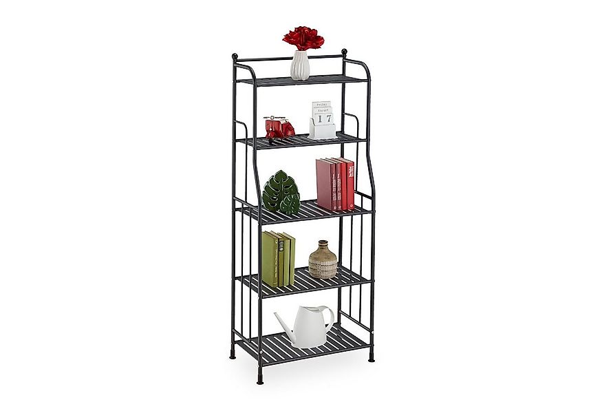 relaxdays Standregal mit 5 Ablage, schwarz günstig online kaufen