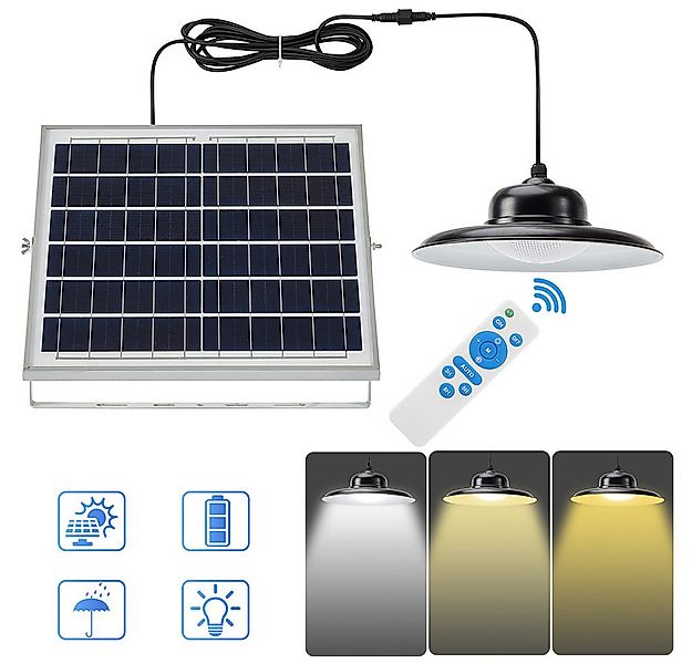 Sunicol LED Solarleuchte Solar Hängelampe, mit Fernbedienung, IP65 Wasserdi günstig online kaufen