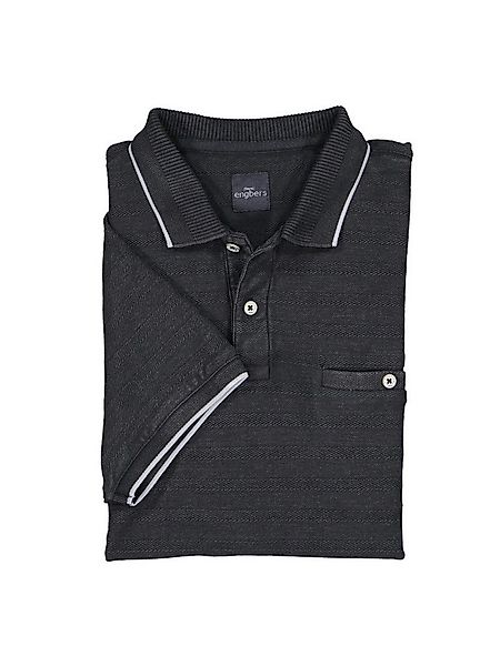 Engbers Poloshirt Herren Polo-Shirt gestreift, Anthrazit günstig online kaufen