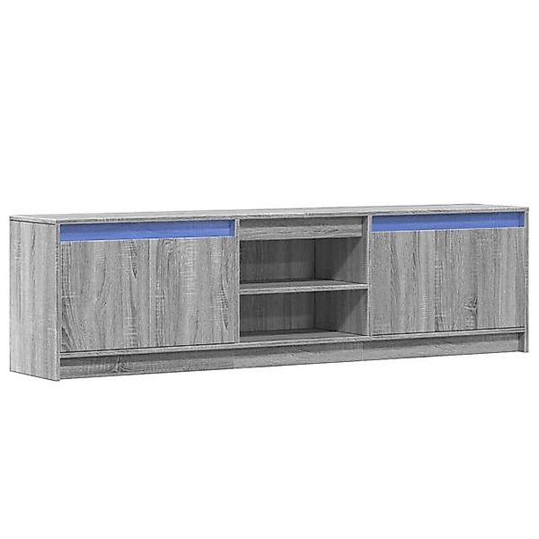 vidaXL TV-Schrank TV-Schrank mit LED-Beleuchtung Grau Sonoma 180x34x50 cm ( günstig online kaufen