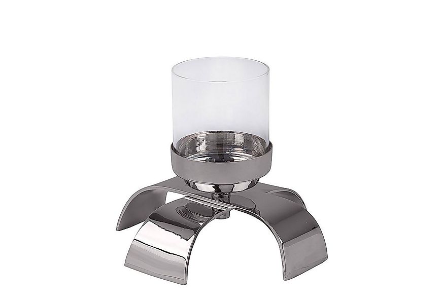 Fink Kerzenleuchter AARON Leuchter - H. 15,5cm x D. 18cm - silber - Alumini günstig online kaufen