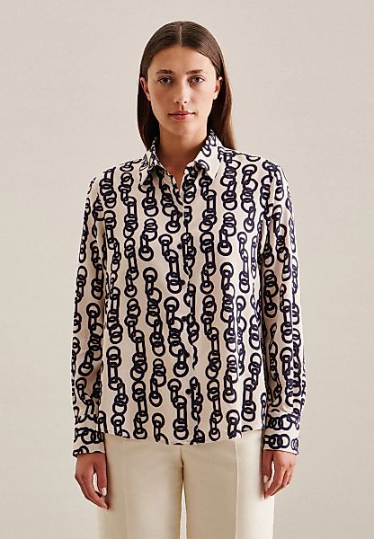 seidensticker Hemdbluse "Schwarze Rose", Langarm Kragen Kettenprint günstig online kaufen