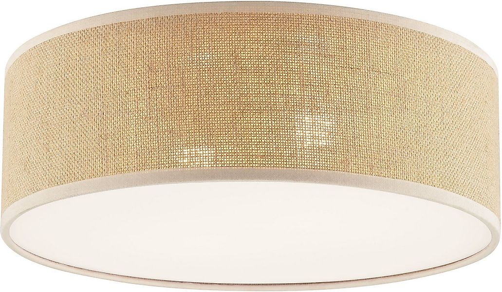 OTTO home Deckenleuchte Mikka, ohne Leuchtmittel, mit Leinenstoffschirm, Hö günstig online kaufen