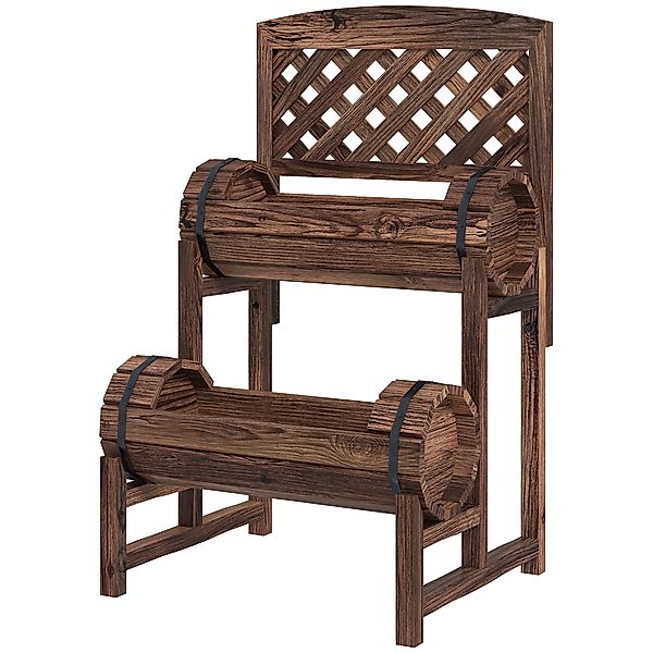 Outsunny erhöhte Pflanzkasten mit Rankgitter für Terrasse, Balkon, Garten, günstig online kaufen