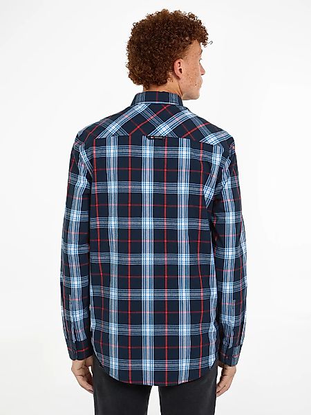 Tommy Jeans Langarmhemd "TJM REG POPLIN CHECK SHIRT", mit Logostickerei günstig online kaufen