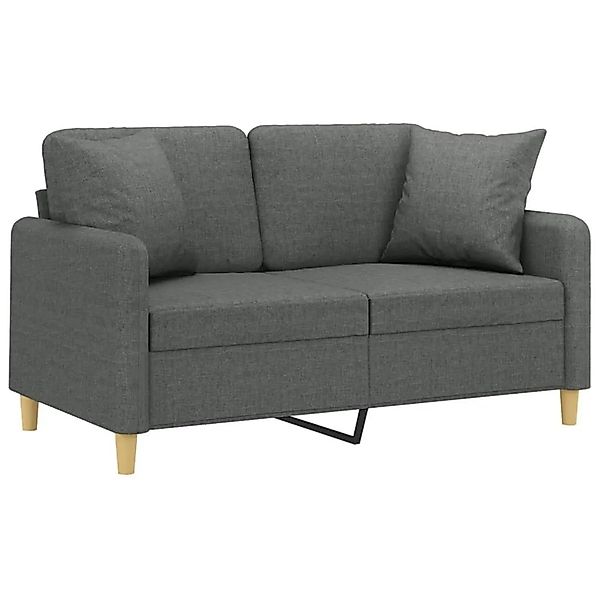 vidaXL 2-Sitzer-Sofa mit Zierkissen Dunkelgrau 120 cm Stoff 3200902 günstig online kaufen