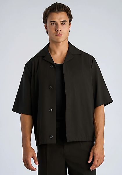 LINDBERGH Blusenjacke ohne Kapuze Halbarm, mit Knopfleiste und Viskose günstig online kaufen