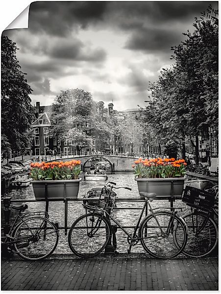 Artland Wandbild "Amsterdam Herengracht & Sonnenstrahlen", Fahrräder, (1 St günstig online kaufen