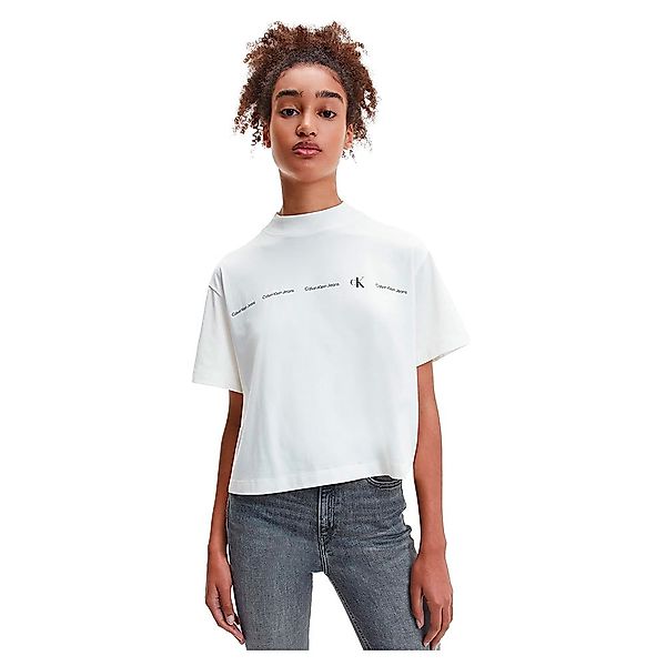 Calvin Klein Jeans Repeat Logo Kurzärmeliges T-shirt S Tofu günstig online kaufen
