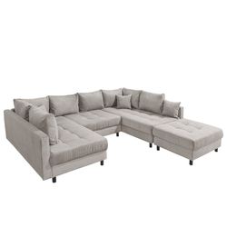 riess-ambiente Wohnlandschaft KENT 305cm greige / günstig online kaufen