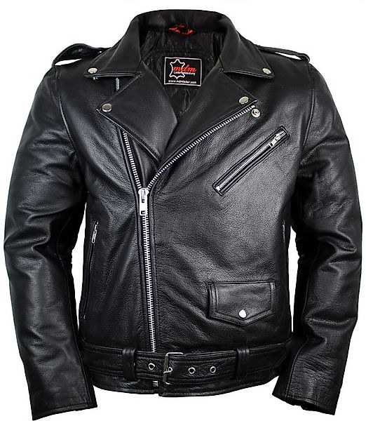 MDM Lederjacke Herren Biker Rocker Billy Motorrad Lederjacke mit Reverse Kr günstig online kaufen