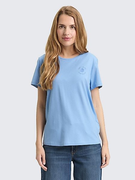 TOM TAILOR T-Shirt T-Shirt T-Shirt mit Blumen-Stickerei günstig online kaufen