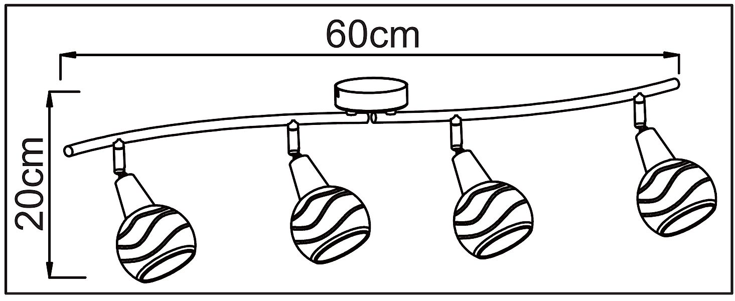 TRANGO LED Deckenleuchte, Dimmfunktion, 4-flg. Deckenleuchte günstig online kaufen