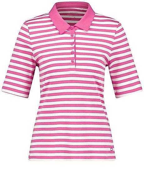 GERRY WEBER 3/4-Arm-Shirt Geringeltes Poloshirt aus reiner Baumwolle günstig online kaufen