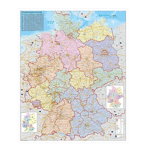 STIEFEL Poster Deutschland Organisationskarte, 97 x günstig online kaufen