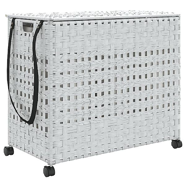 vidaXL Wäschekorb Wäschekorb mit Rollen Weiß günstig online kaufen