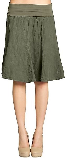 Caspar Faltenrock RO014 Damen Midi Leinenrock knielang mit figurfreundliche günstig online kaufen