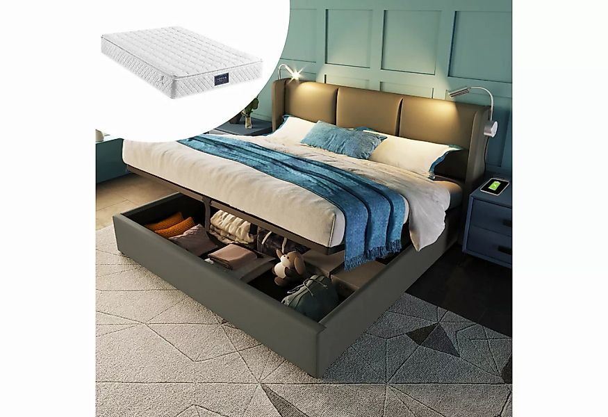 MODFU Polsterbett Doppelbett Stauraumbett Bett (160x200 mit lattenrost(Inkl günstig online kaufen