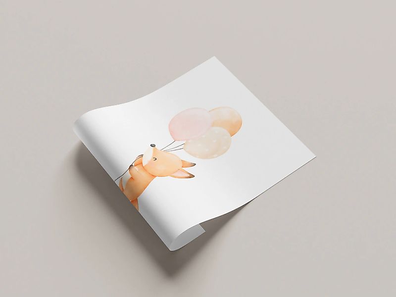 Lüttenhütt Poster "Fuchs mit Luftballons", (1 St.), HD Premium Druck günstig online kaufen