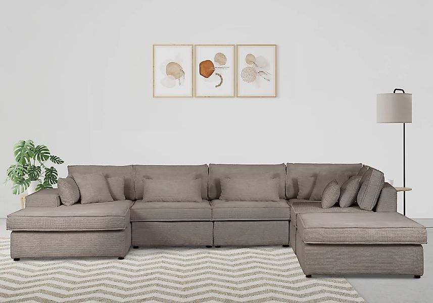 OTTO home Wohnlandschaft "Florid U-Form" 6 Teile, bestehend aus Modulen, vi günstig online kaufen