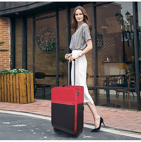 NEWCOM Weichgepäck-Trolley Design Stoffkoffer / Reisekoffer / Weichschalenk günstig online kaufen