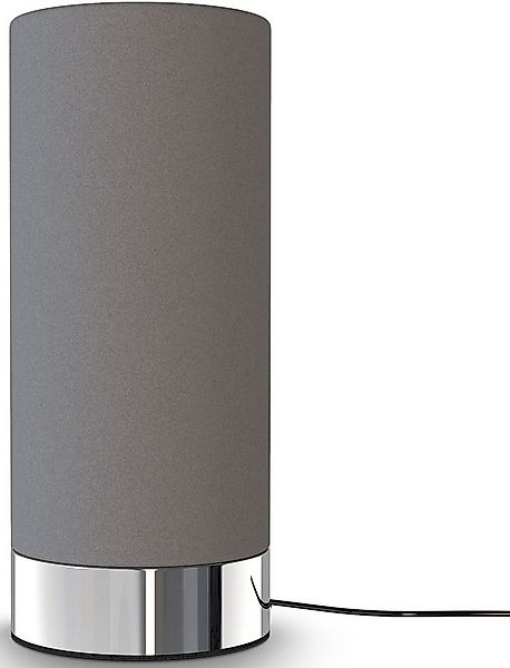 B.K.Licht Tischleuchte BK_TL1437 Stoff-Tischlampe, Grau, Touchfunktion, 3-f günstig online kaufen