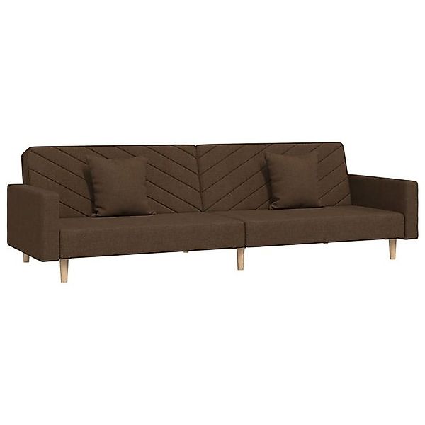 vidaXL Schlafsofa, Sofa 2-Sitzer mit 2 Kissen Braun Stoff günstig online kaufen