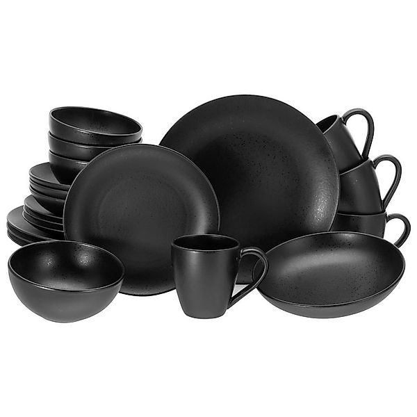 CreaTable Kombiservice »Magic Black Coupe«, (Set, 20 tlg.), Spezialglasur m günstig online kaufen