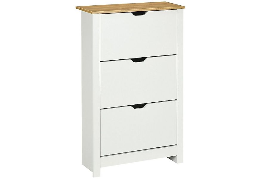 HOMCOM Schuhschrank Schuhregal mit 3 Klappen für 18 Paar Schuhe (Schuhständ günstig online kaufen